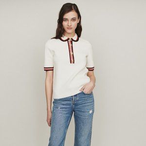 Maje Block-Knit Polo Knitwear